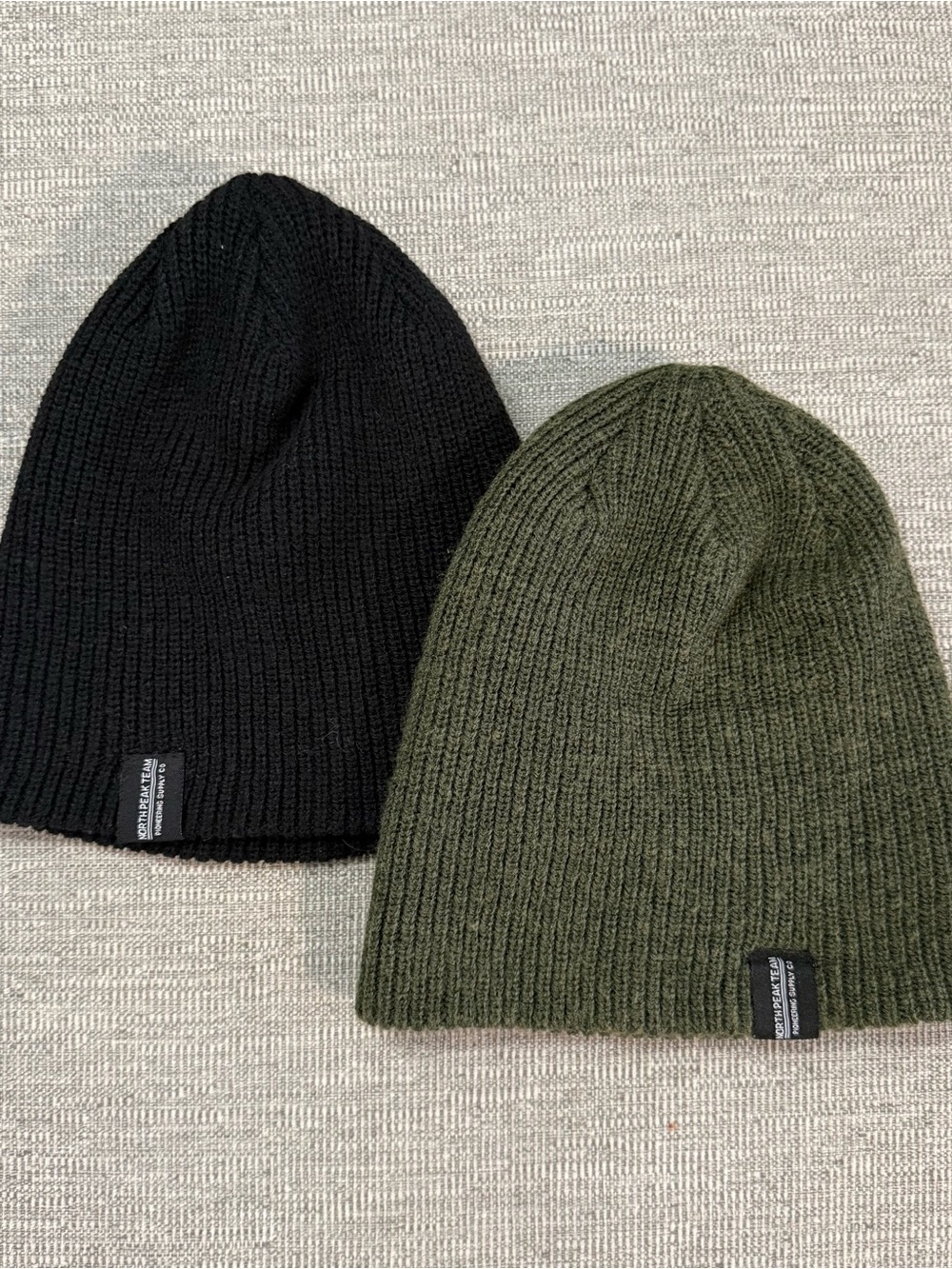 H&M Men's Ribbed Knit Beanie - Black & Olive
